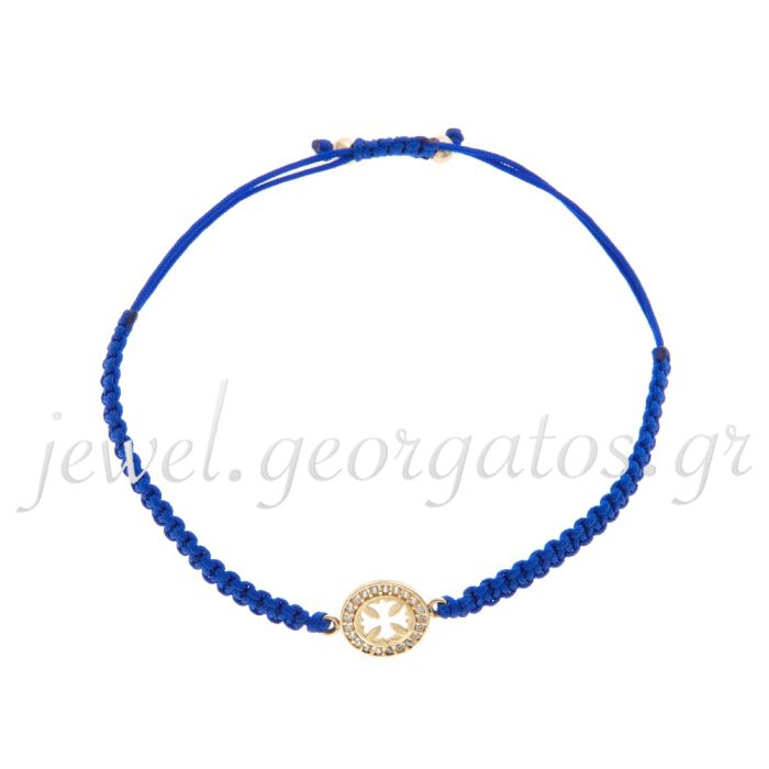 Macrame women's bracelet with cross 14CT IVE0039