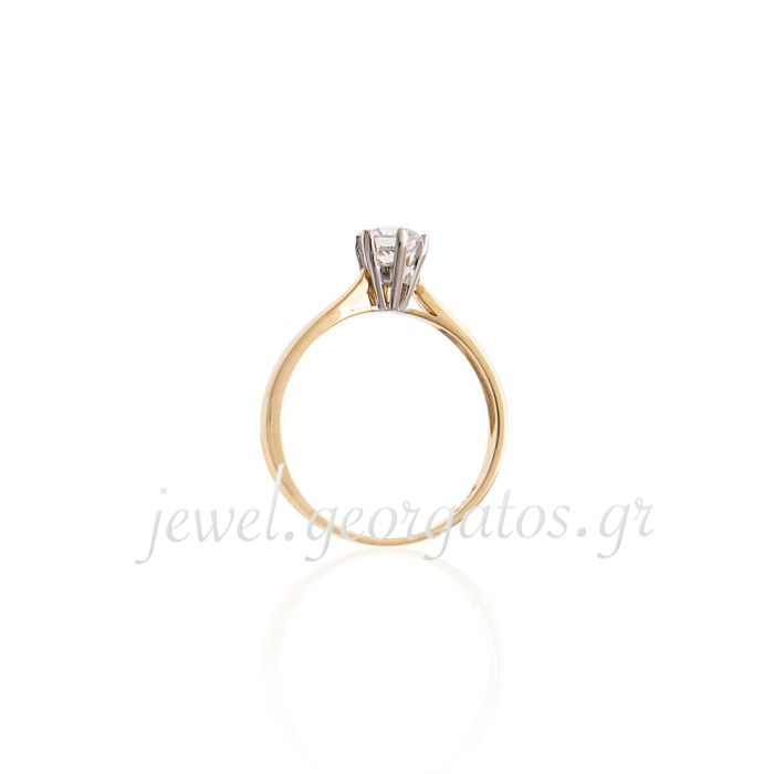 Engagement gold ring 14CT with zircon IDM0004