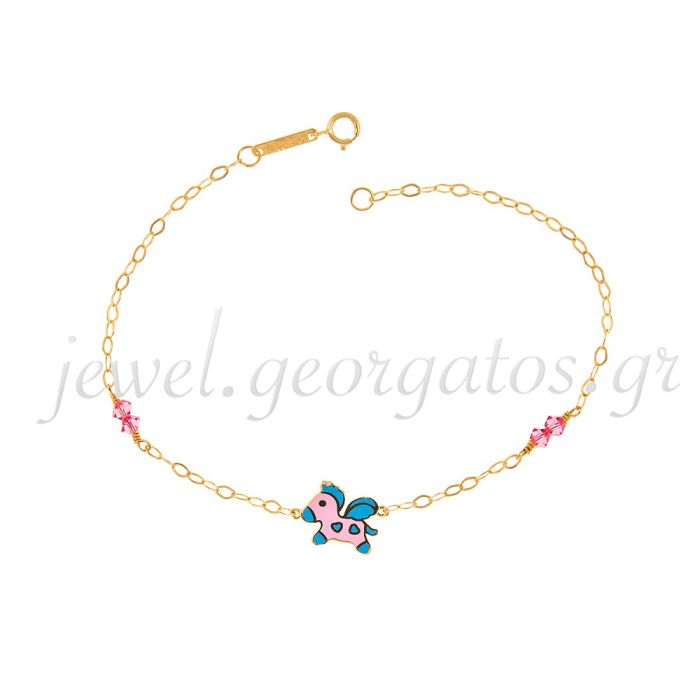 Children's baby gold horse bracelet 9CT HYM0001