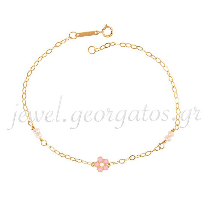 Children's gold bracelet 9CT with daisy HYM0005