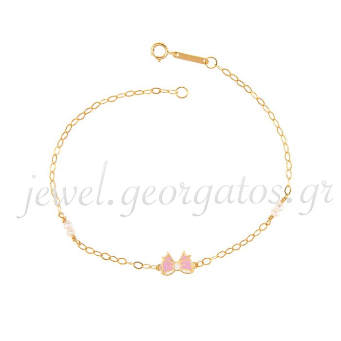 Children's gold bracelet 9CT with bow HYM0011