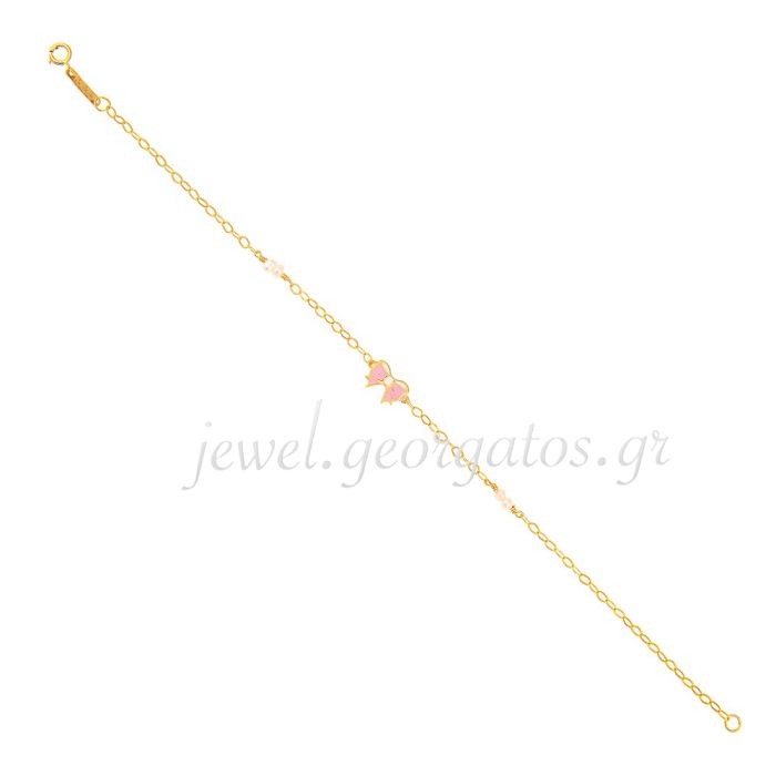 Children's gold bracelet 9CT with bow HYM0011