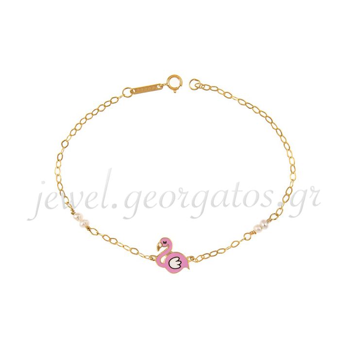 Children's gold bracelet 9CT with flamingo HYM0016
