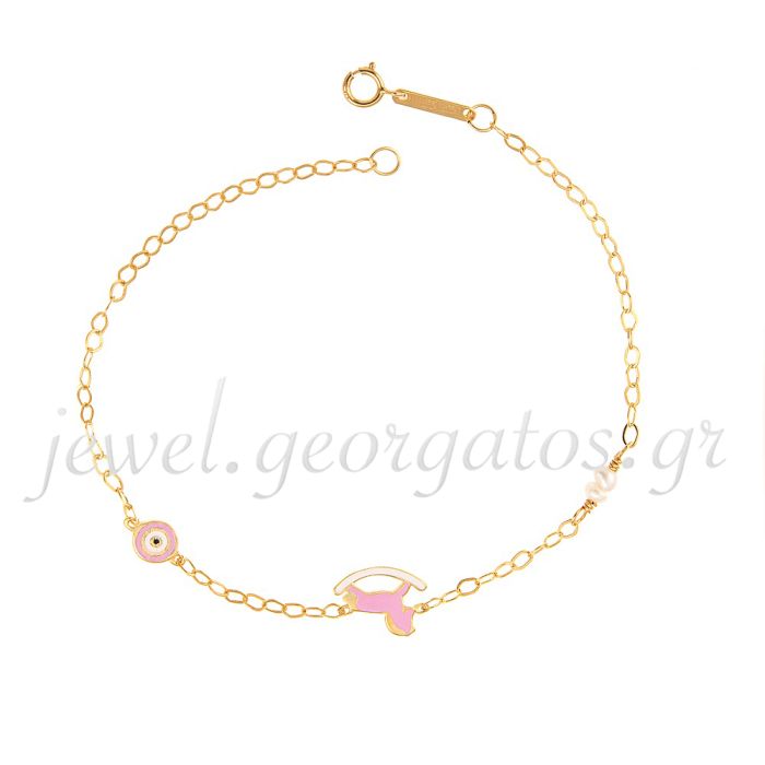 Children's gold bracelet 9CT with pony HYM0017
