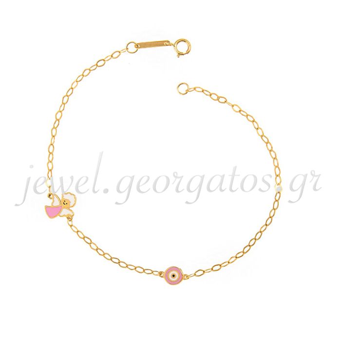 Children's gold bracelet 9CT with little angel  HYM0022