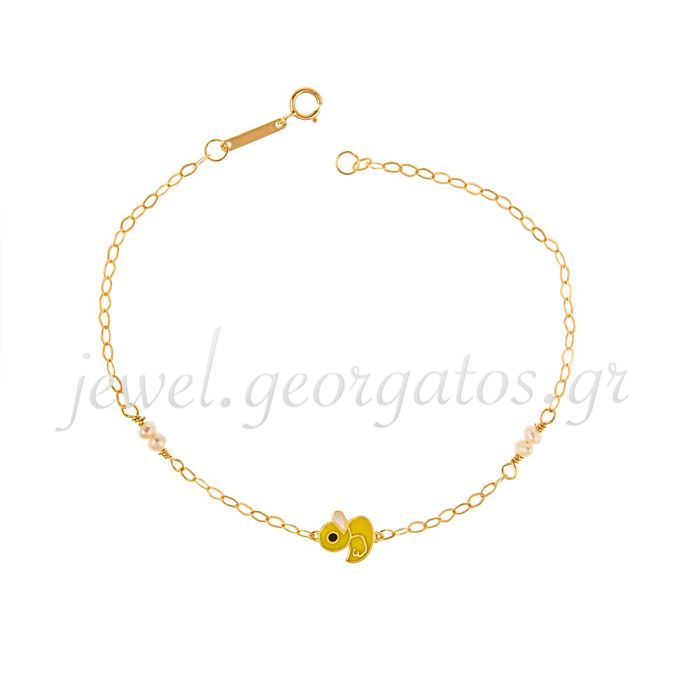 Children's gold bracelet 9CT with duckling HYM0027