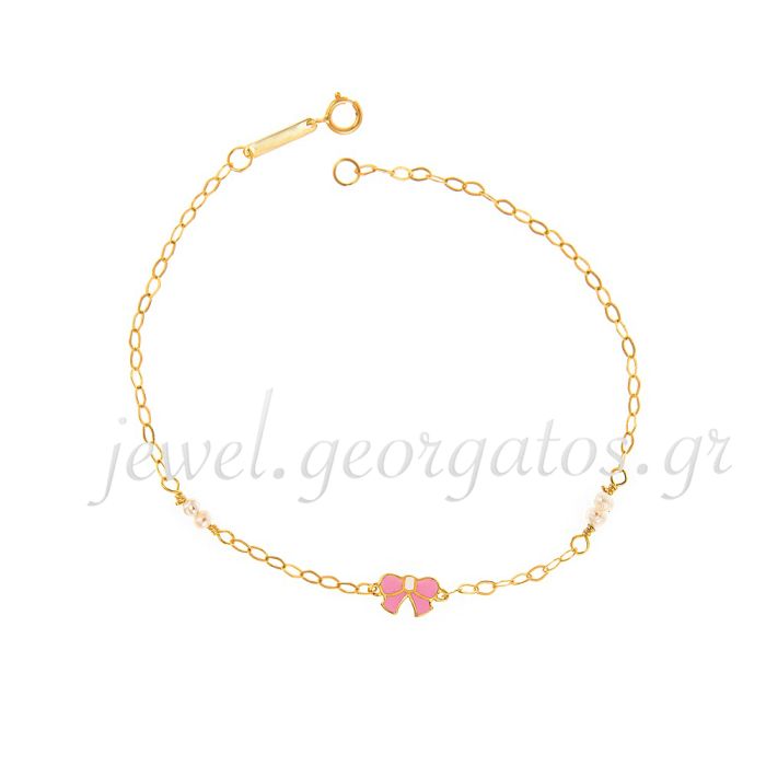Children's gold bracelet 9CT with bow HYM0030