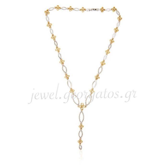Women gold Two-tone necklace with daisies 14CT JRI0134