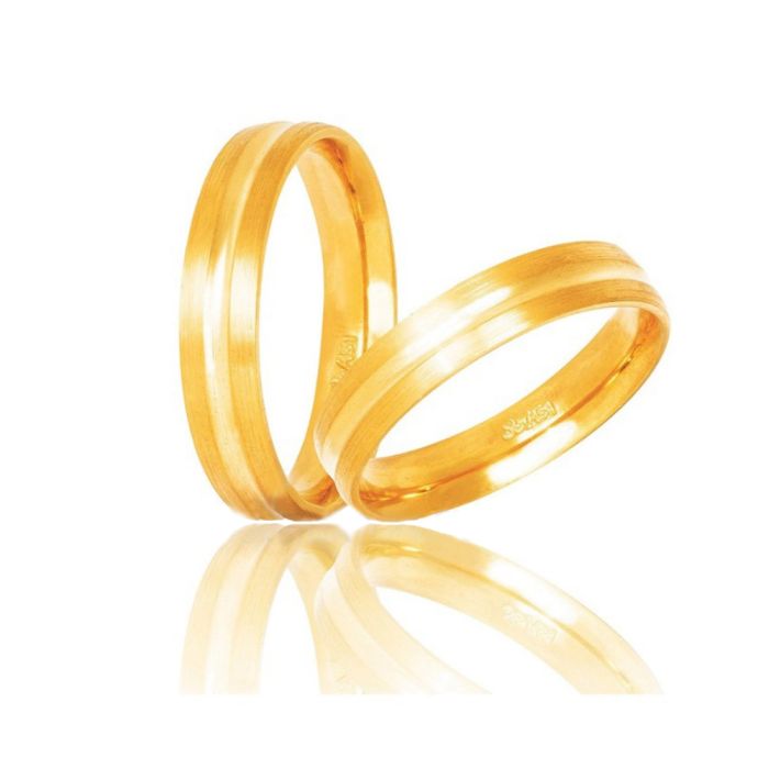 Pair of gold wedding rings Stergiadis 4.00mm S15