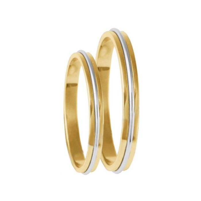 Pair of gold wedding rings 2.50mm V2024