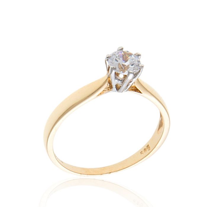 Engagement gold ring 14CT with zircon IDM0004