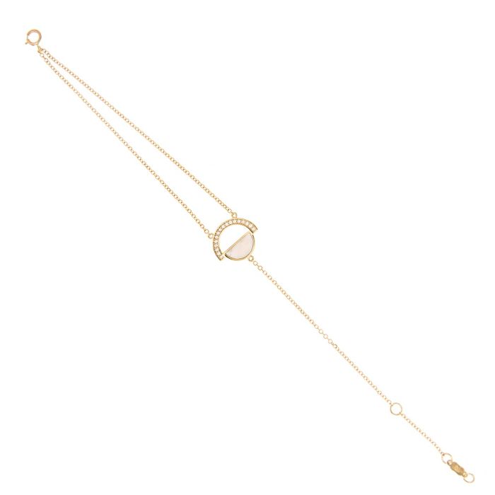 Yellow gold women's bracelet with nacre 9CT HVM0004