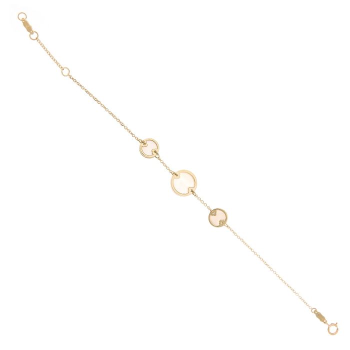 Yellow gold women's bracelet with circles 9CT HVM0005