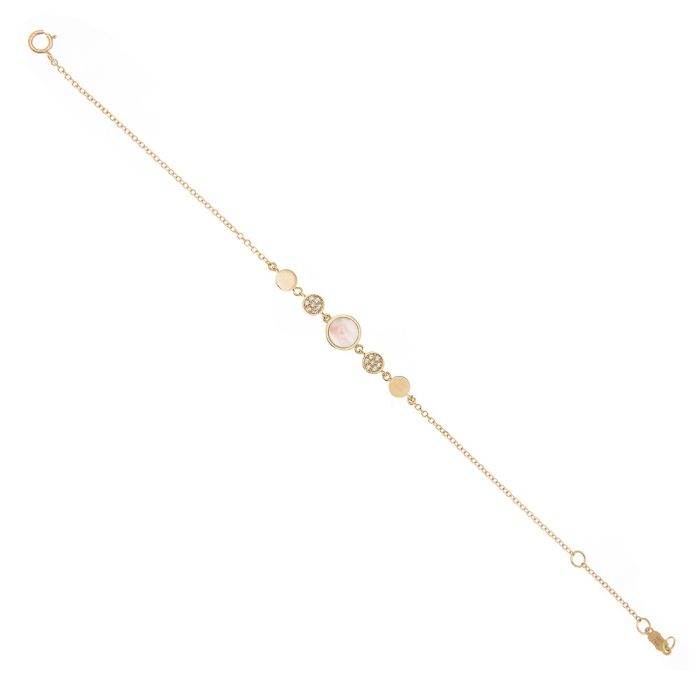 Yellow gold women's bracelet with circles 9CT HVM0006