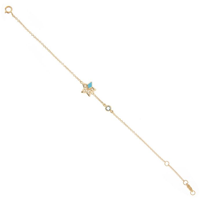 Yellow gold women's bracelet with star 9CT HYM0040