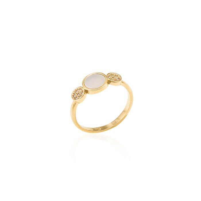 Gold ring 9ct with a circle HDM0002
