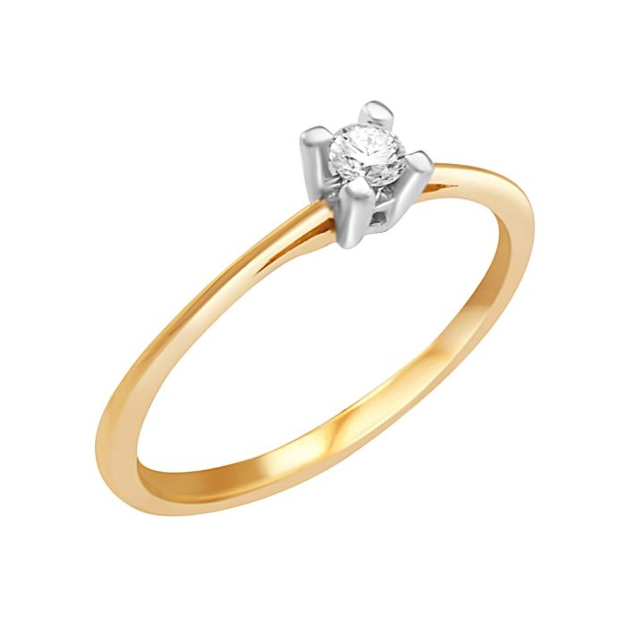 Monolithic gold ring with diamond 0,11ct 18CT SDB0025