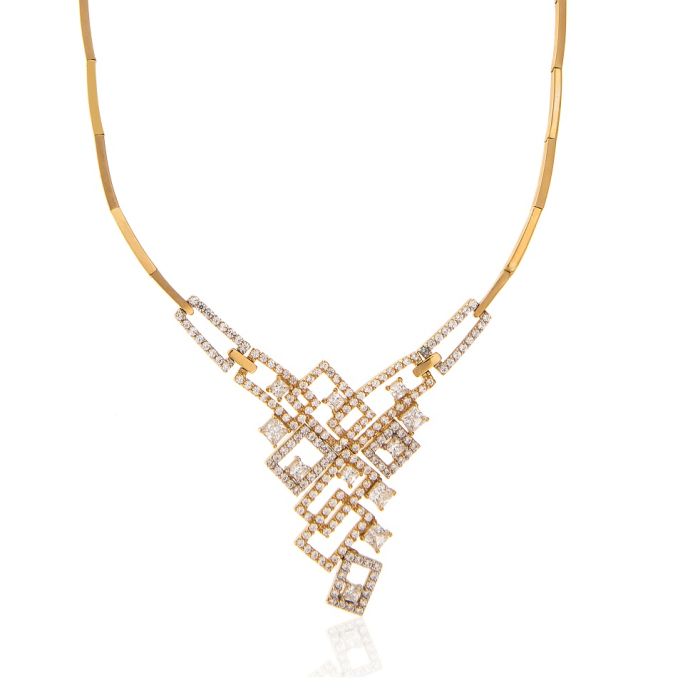 Women necklace Yellow Gold with zirkon 14ct JRC5222