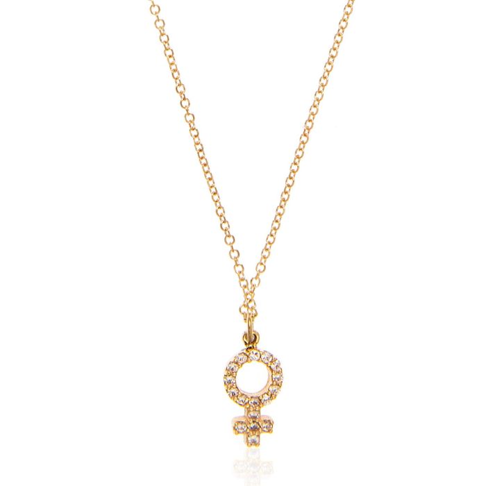 Women gold necklace 9CT with the symbol of woman HRJ0134