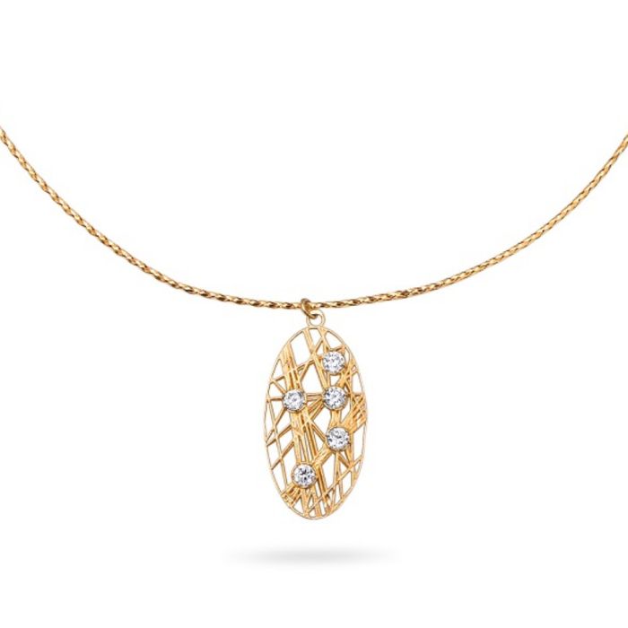 Women gold oval necklace 14CT JRM0122
