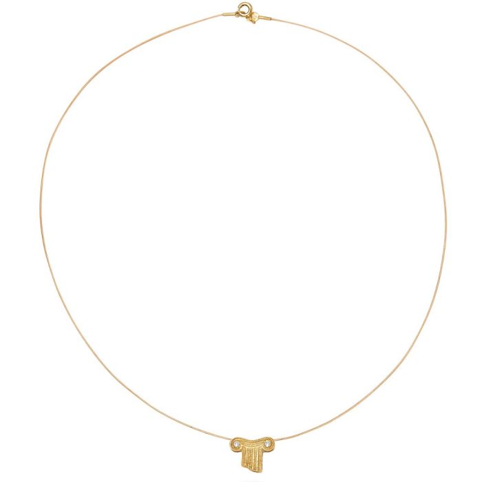 Women gold column necklace 14CT JRL0162