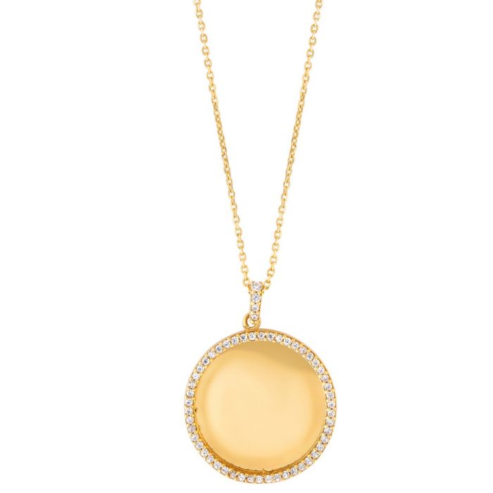 Women necklace Yellow Gold with zirkon 14ct IRH0308