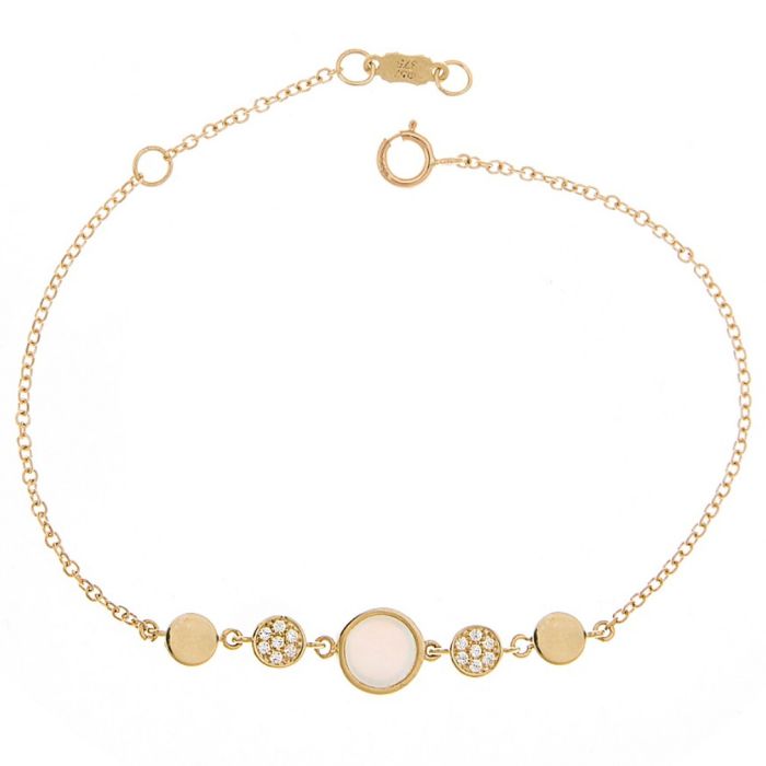 Yellow gold women's bracelet with circles 9CT HVM0006