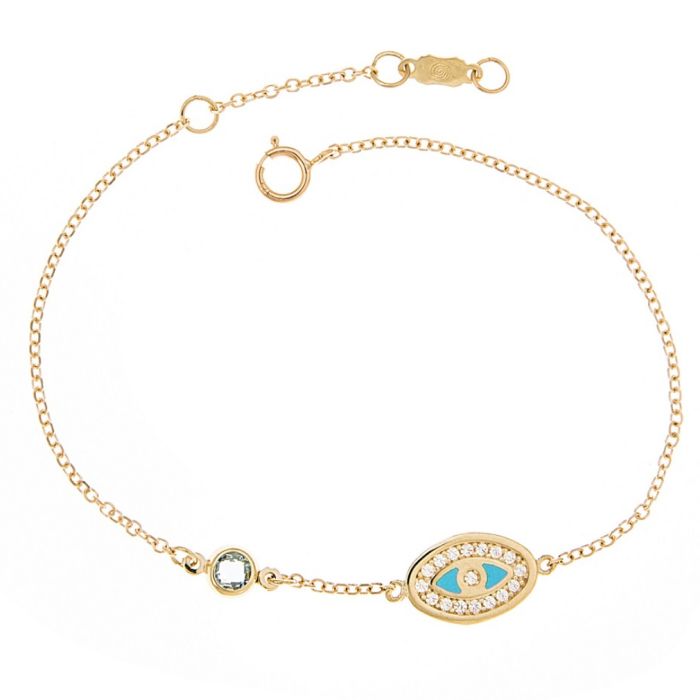 Yellow gold women's bracelet with eye 9CT HYM0042