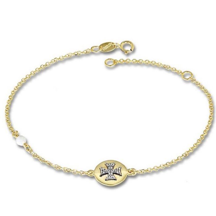 Women's yellow gold bracelet with cross 9CT HVD0133