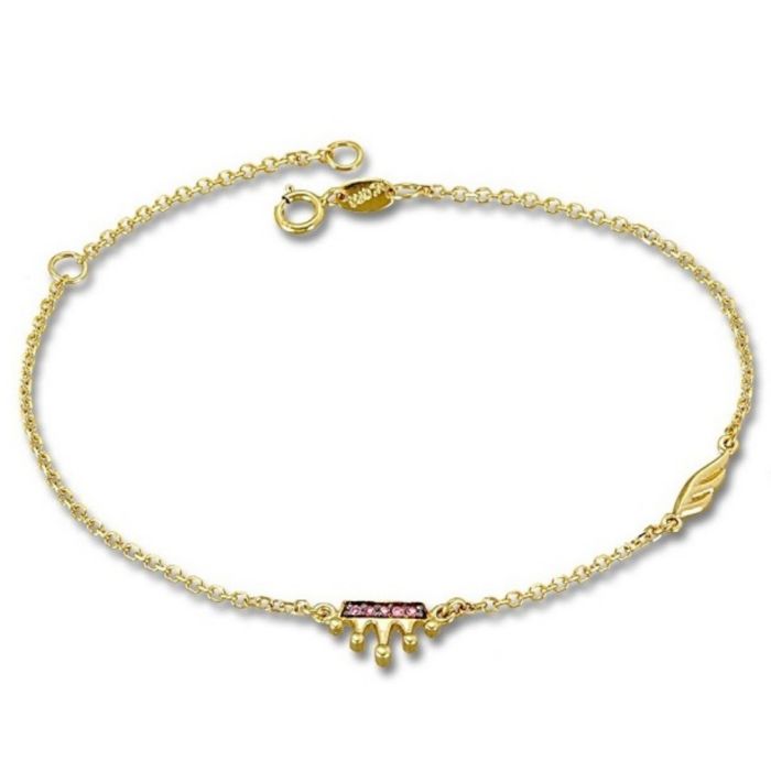 Women's yellow gold bracelet with crown 9CT HVD0129