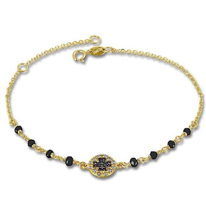 Women's yellow gold bracelet with cross pattern 9CT HVD0128