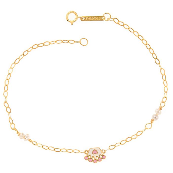 Children's gold bracelet 9CT with crown HYM0023