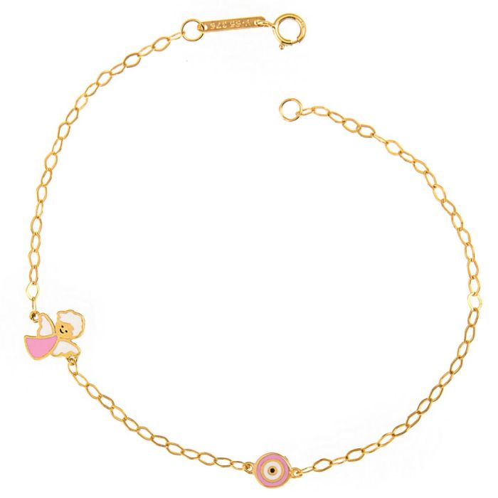 Children's gold bracelet 9CT with little angel  HYM0022