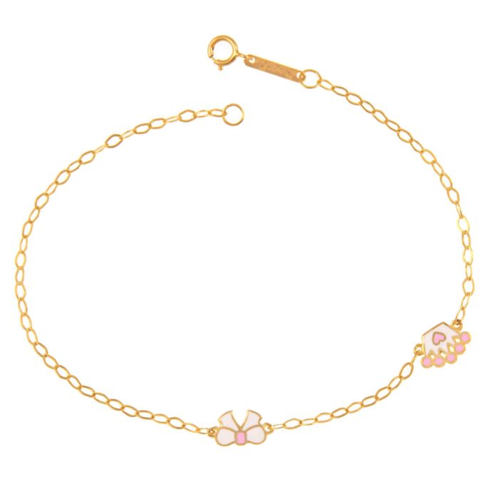 Children's gold bracelet 9CT with crown HYM0013