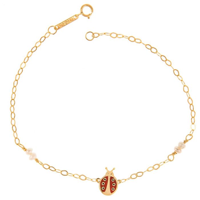 Children's gold bracelet 9CT with ladybug HYM0010