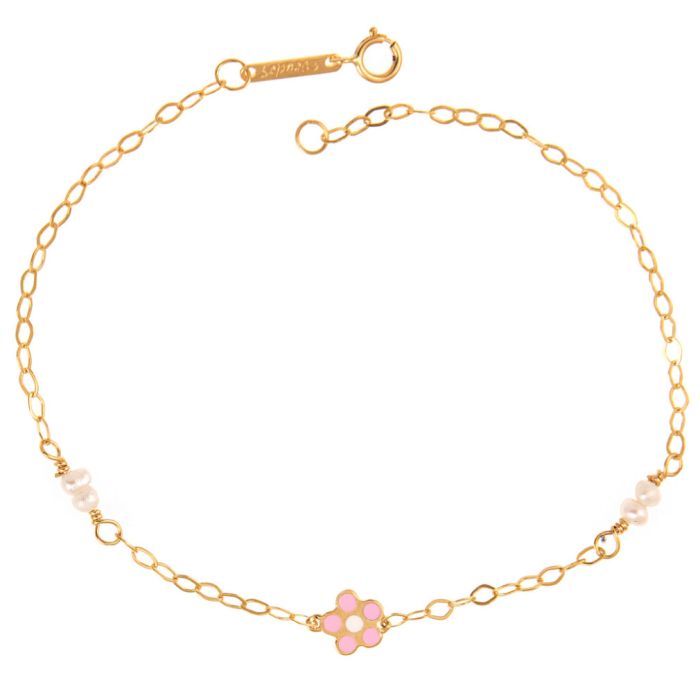 Children's gold bracelet 9CT with daisy HYM0005
