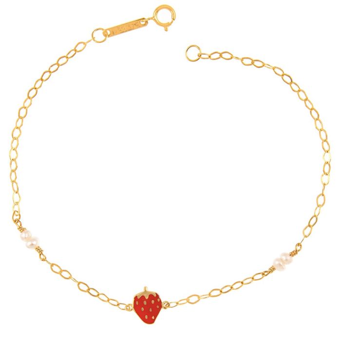 Children's bracelet gold 9CT with strawberry HYM0002