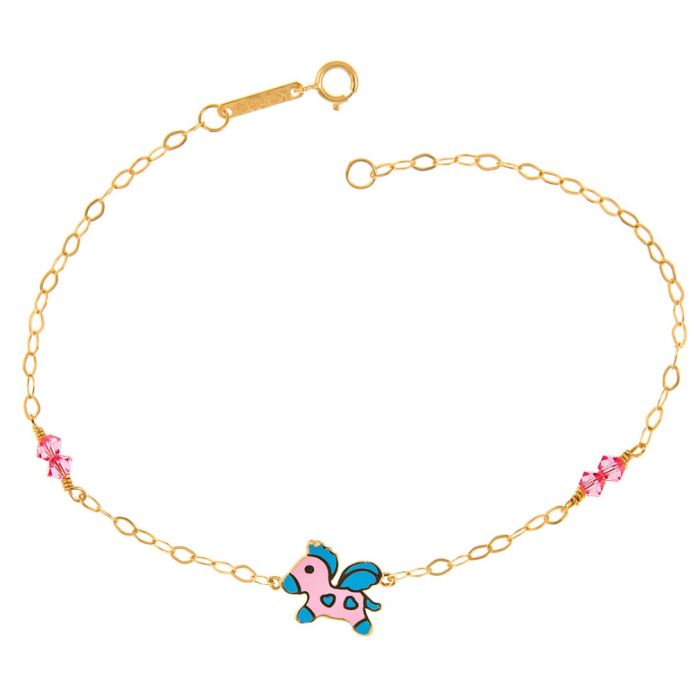 Children's baby gold horse bracelet 9CT HYM0001