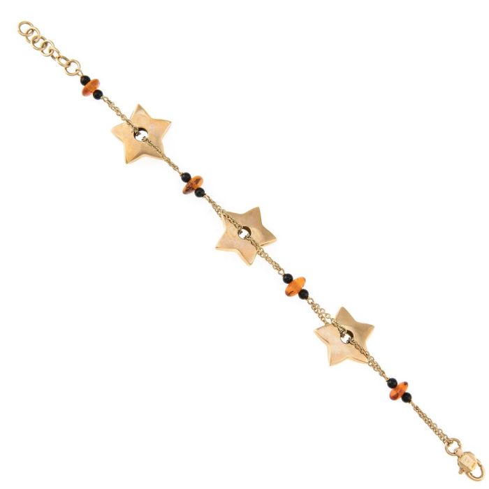 Yellow gold women's bracelet 14CT with stars JVG5025