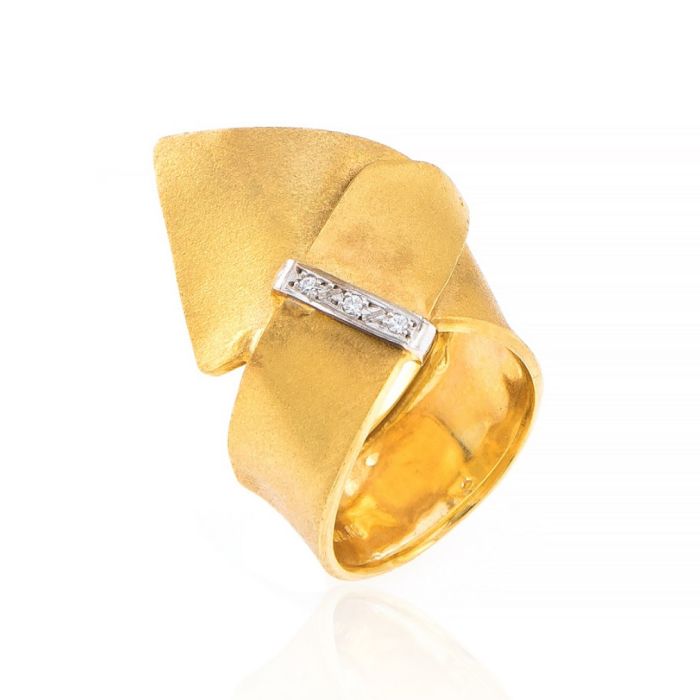 Gold ring 14ct with zircon IDJ0042