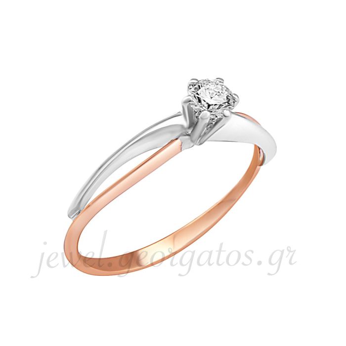 Women engagement gold 18ct ring with diamond 0,23ct SDB0022