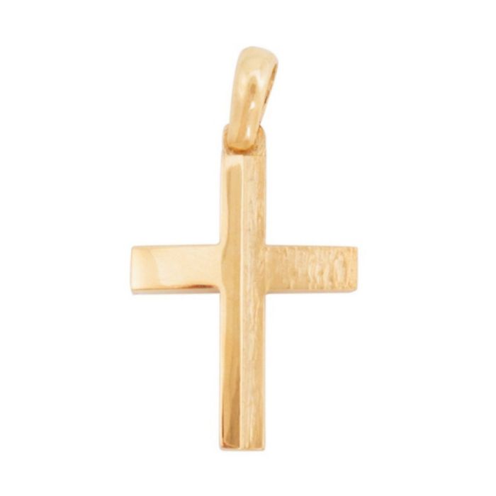 Men's Triantos double-sided gold cross 14CT ITD0421