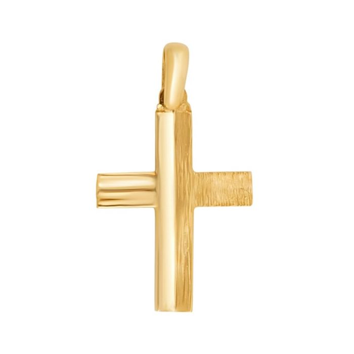 Men's double-sided gold cross 14CT ITD0402