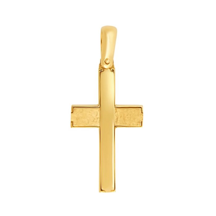 Men's double-sided gold cross 14CT ITD0398