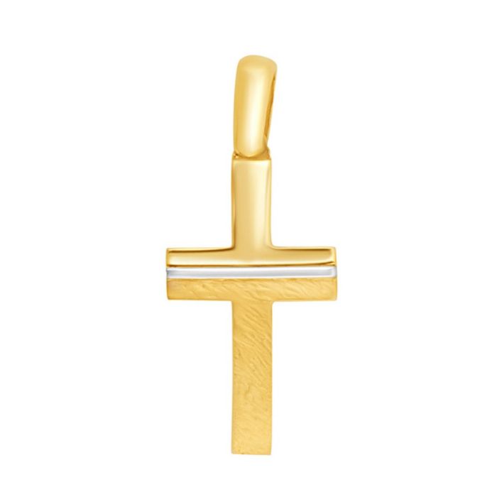 Men's double-sided gold cross 14CT ITD0398