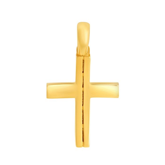 Men's double-sided gold cross 14CT ITD0397