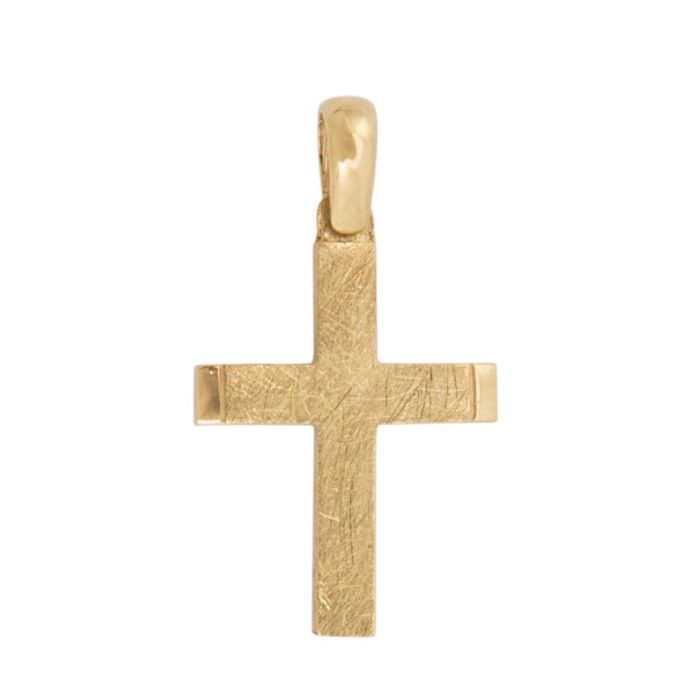 Men's double-sided gold cross 14CT ITD0403