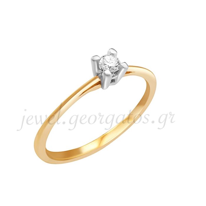 Monolithic gold ring with diamond 0,11ct 18CT SDB0025