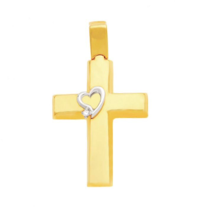 Women's yellow gold cross 14CT ITH0379