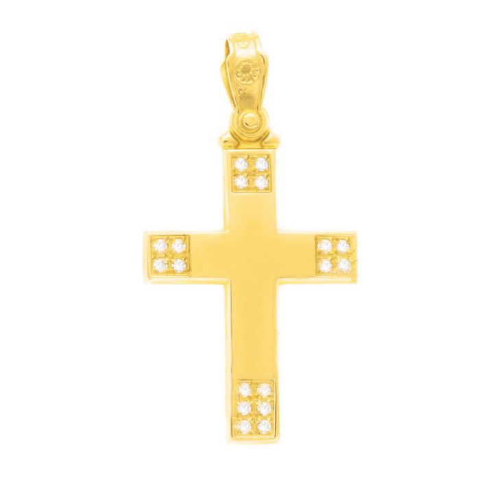 Women's yellow gold cross 14CT ITJ0294 